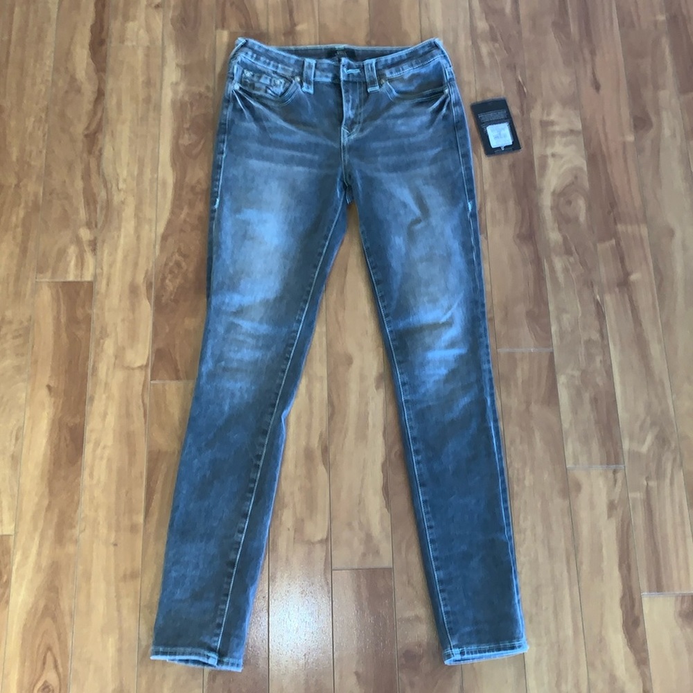 True Religion Halle Mid Rise Skinny Jeans size 29 Gray